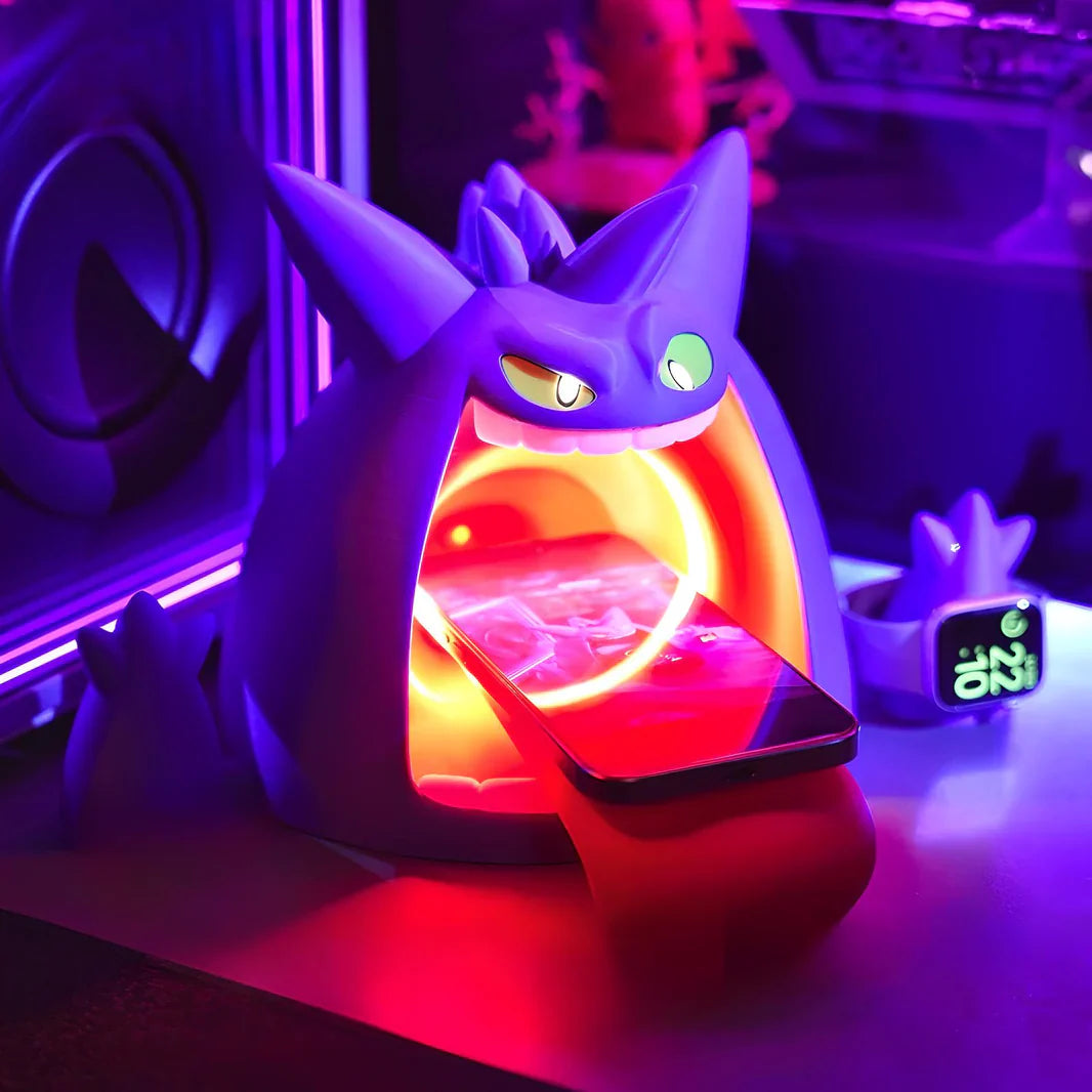 Gengar Wireless Charger – 3D Printed Pokémon-Inspired Charging Dock with Glowing LED